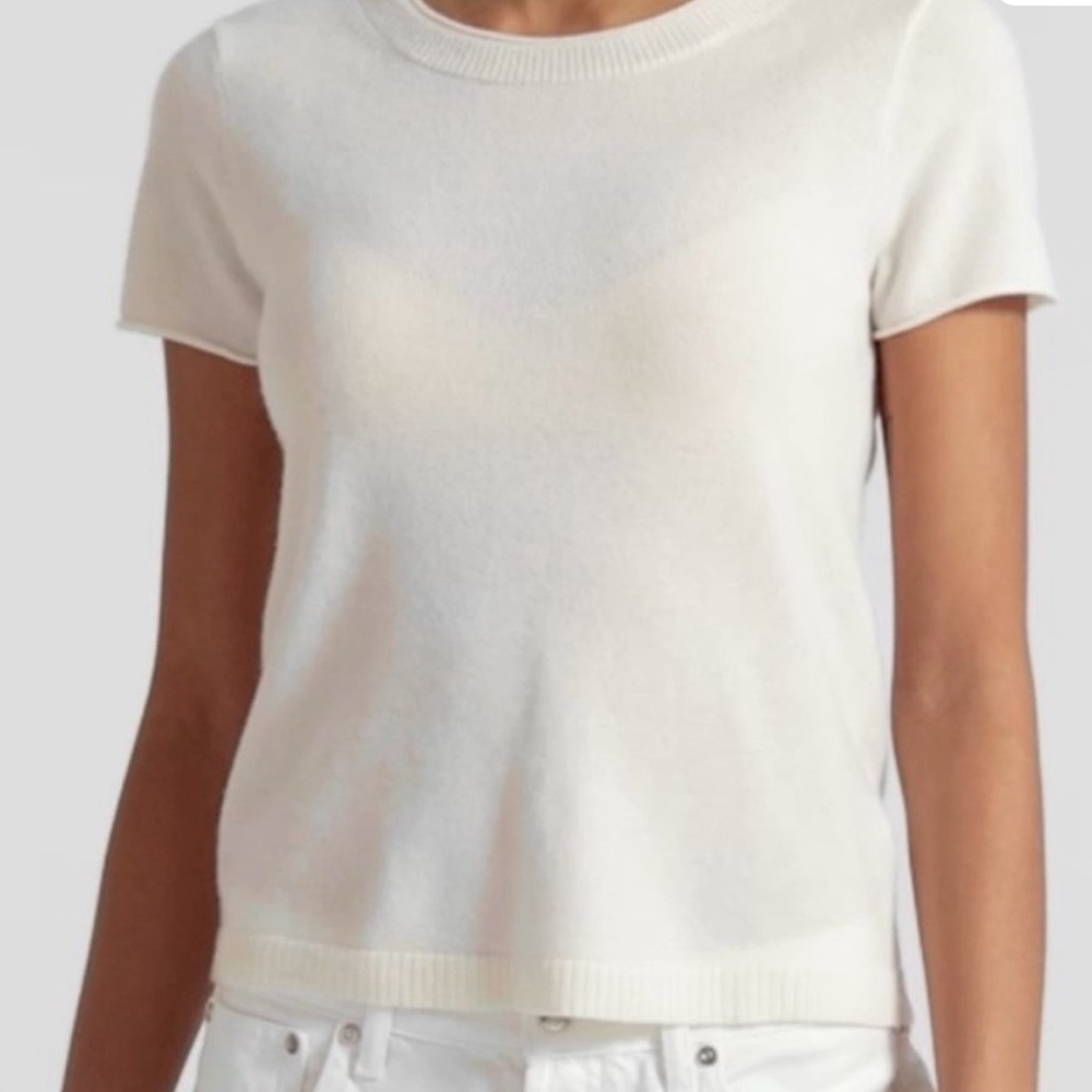 J. Crew | cashmere relaxed t shirt in snow Sz M